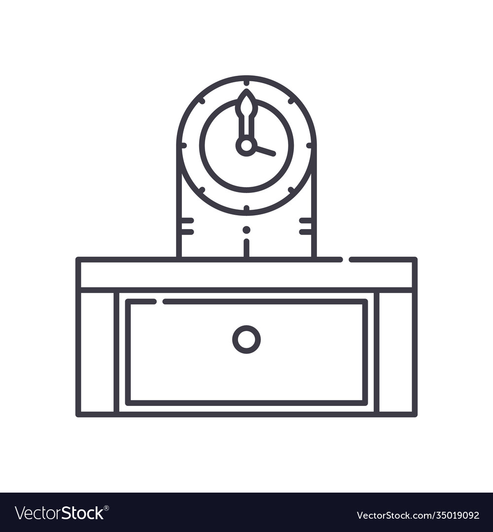 Uhr Symbol linear isoliert dünn