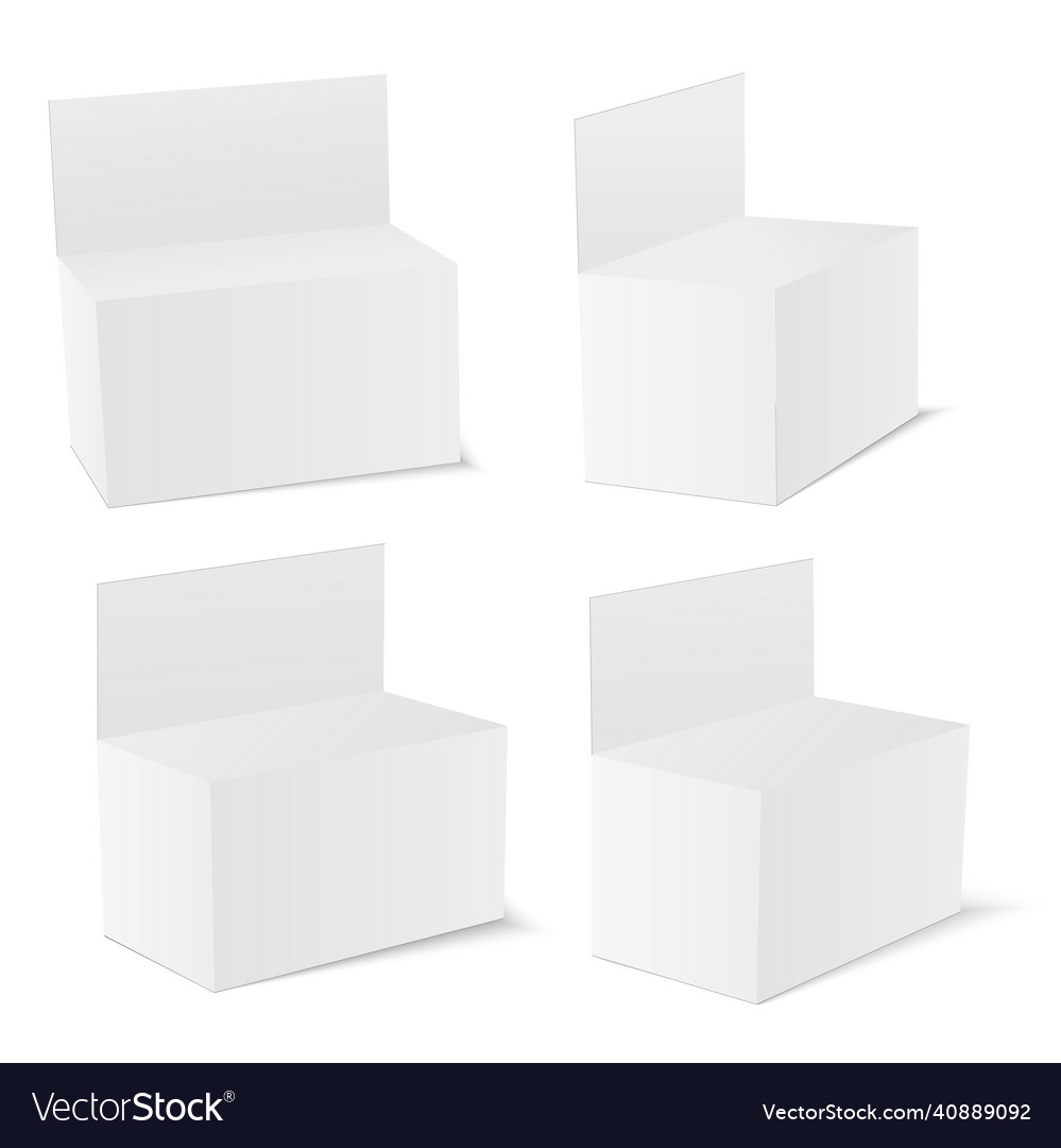 White cardboard box with hang slot set