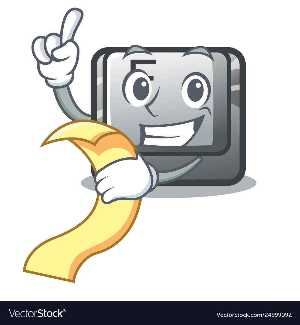 With menu button f installed on cartoon computer