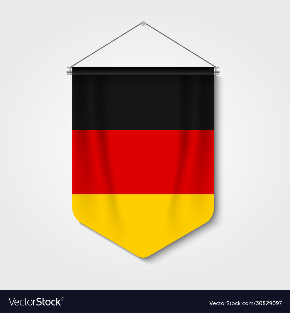 3d realistic pennant with flag germany