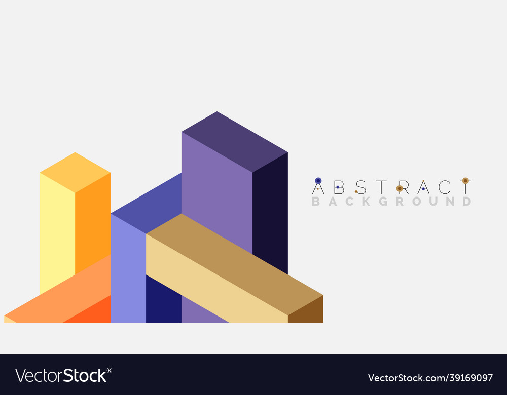 Abstract background 3d cubes cubic elements vector image Abstract background 3d cubes cubic elements