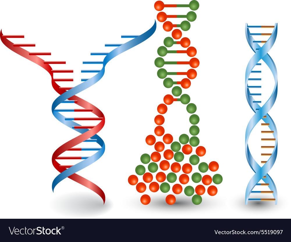 Abstract images of broken dna chains