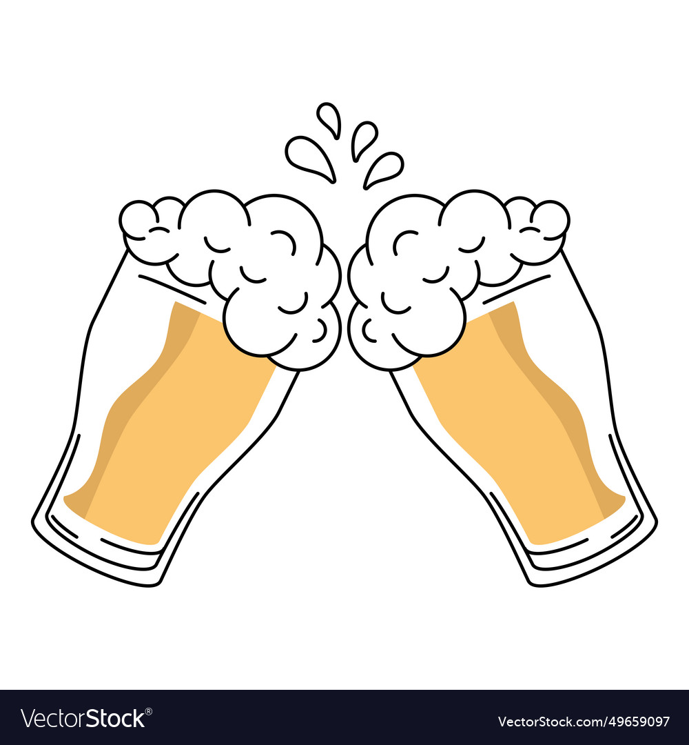 Beer glasses cheer icon Royalty Free Vector Image