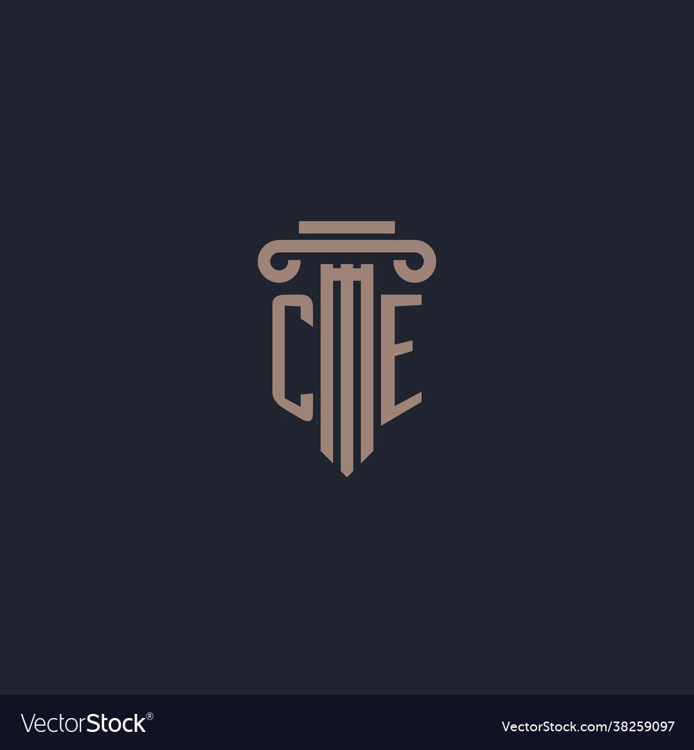 Ce initial logo monogram with pillar style design
