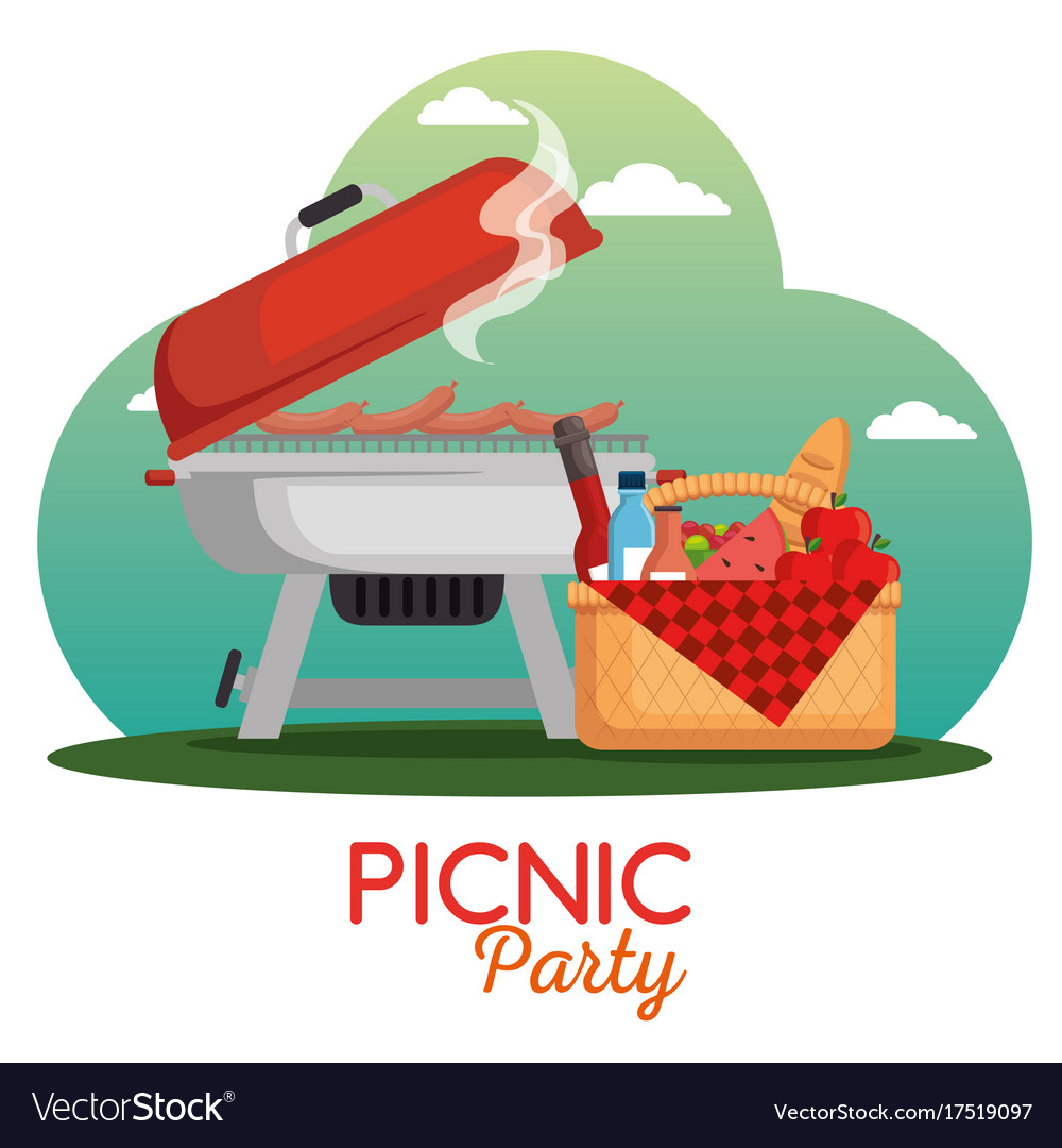 Colorful picnic party poster