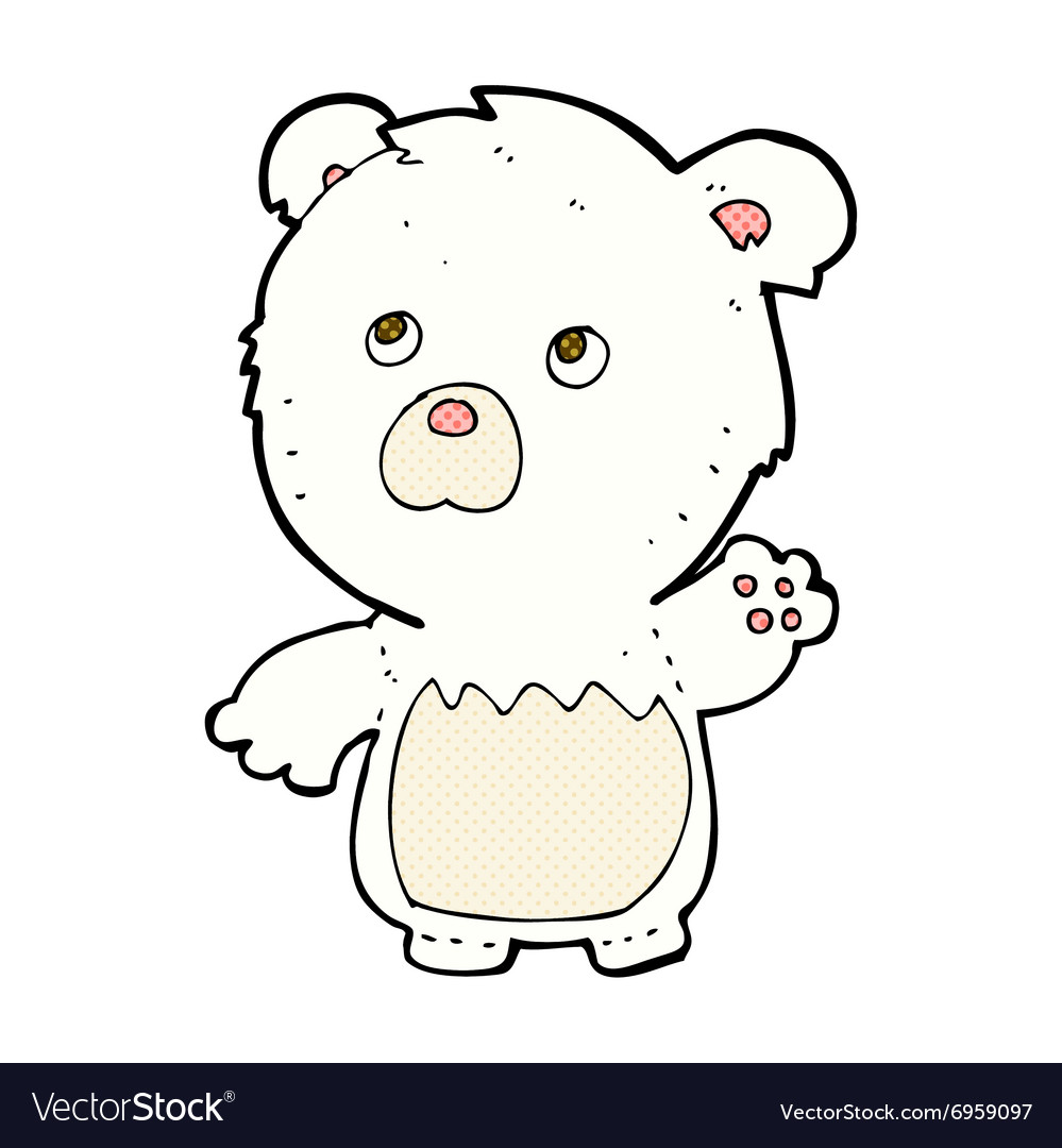 Comic cartoon polar teddy bear Royalty Free Vector Image