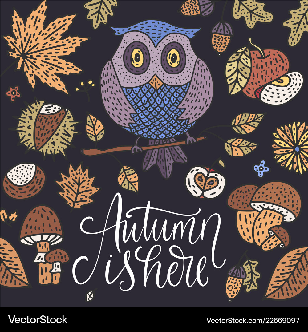 Cozy fall Royalty Free Vector Image - VectorStock
