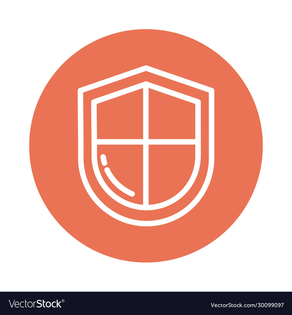 Cross shield block and flat style icon