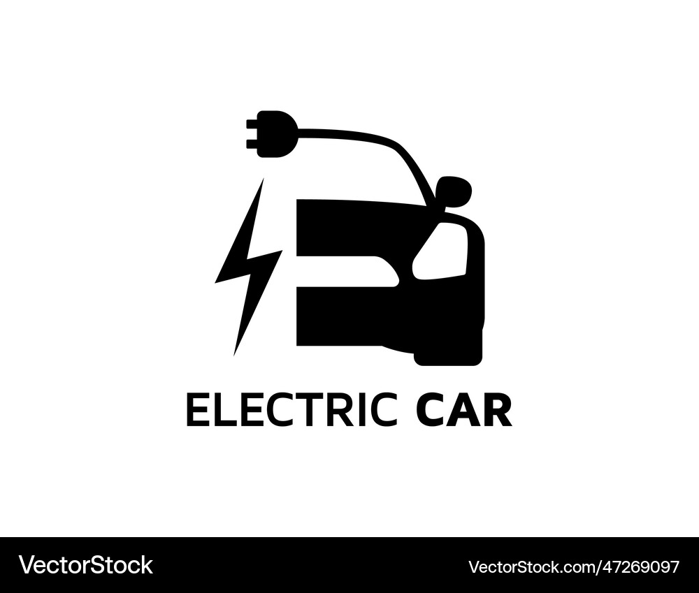 Electric car logo symbol Royalty Free Vector Image