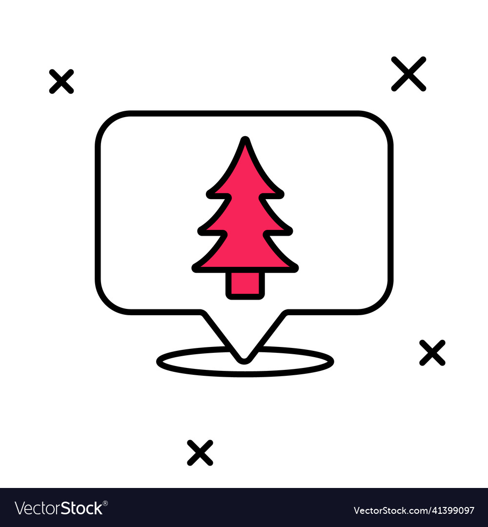 Filled outline location of the forest on a map Vector Image Filled outline location of the forest on a map