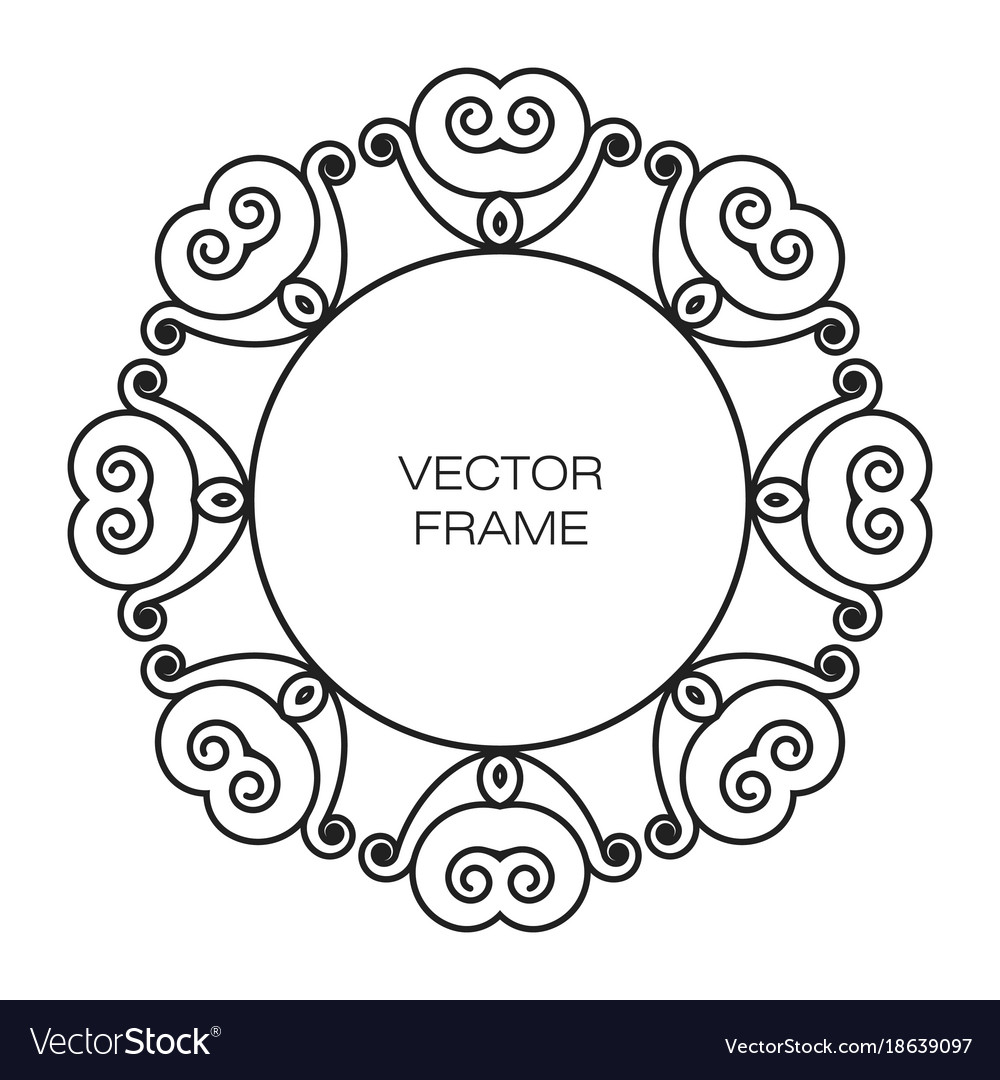 Frame in modern outline style