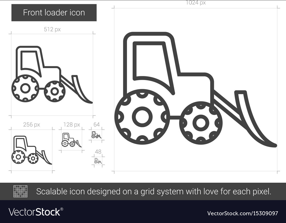 Front loader line icon