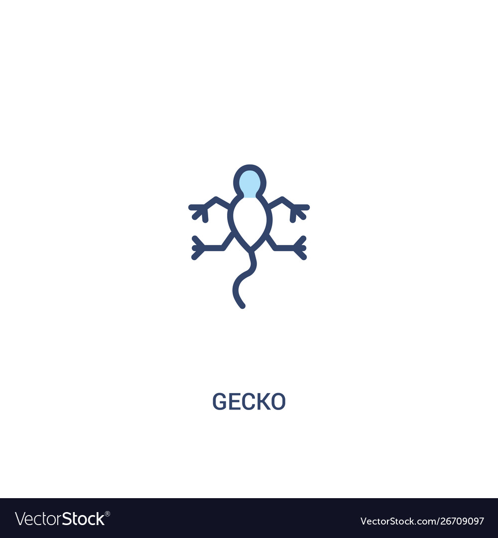 Gecko concept 2 colored icon simple line element vector image Gecko concept 2 colored icon simple line element