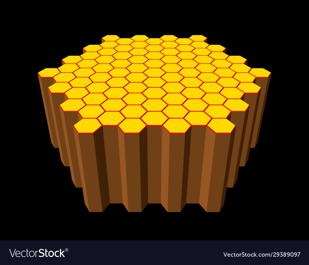Hexagonal object hexagons isolated on black