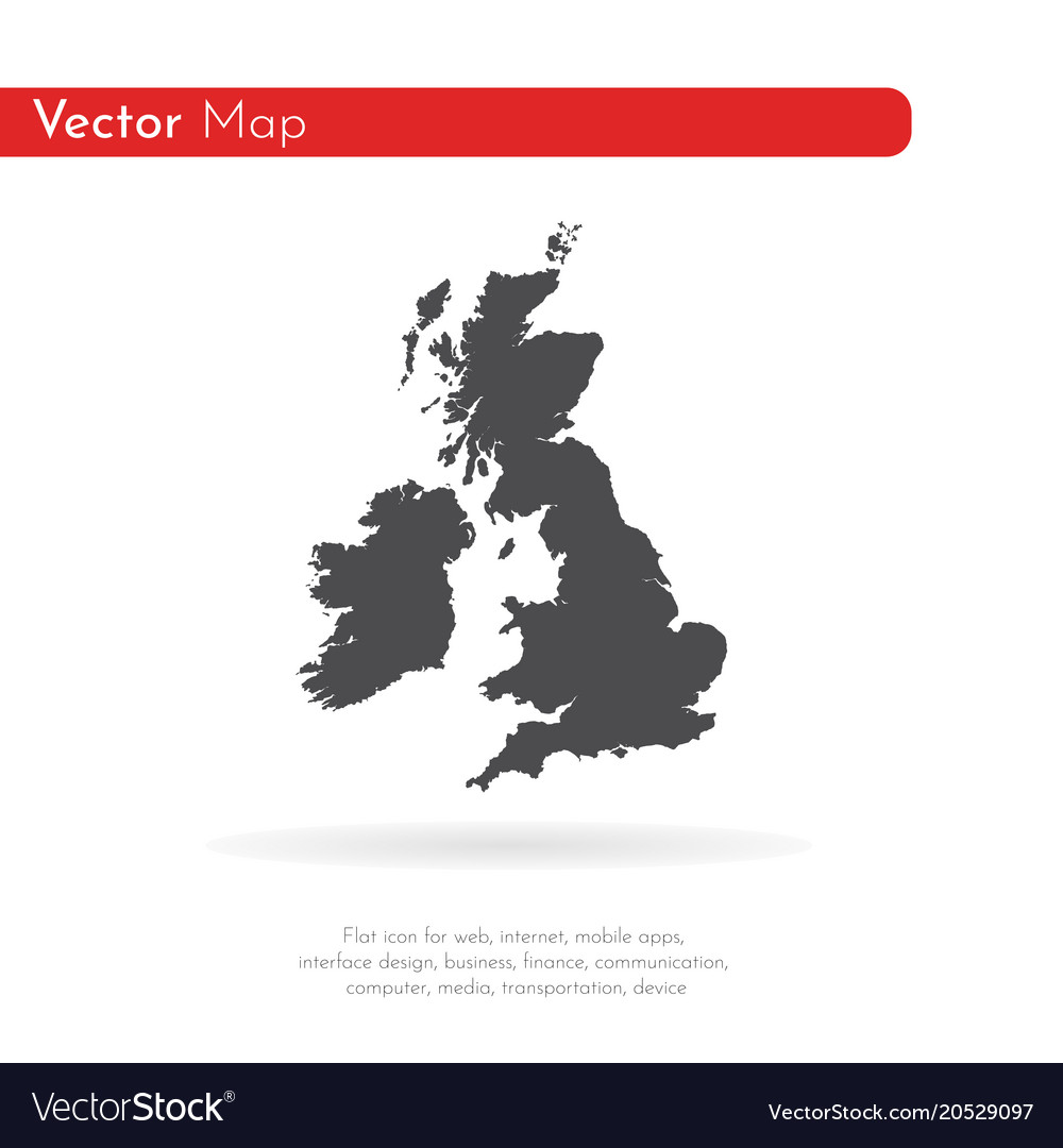 Map great britain isolated