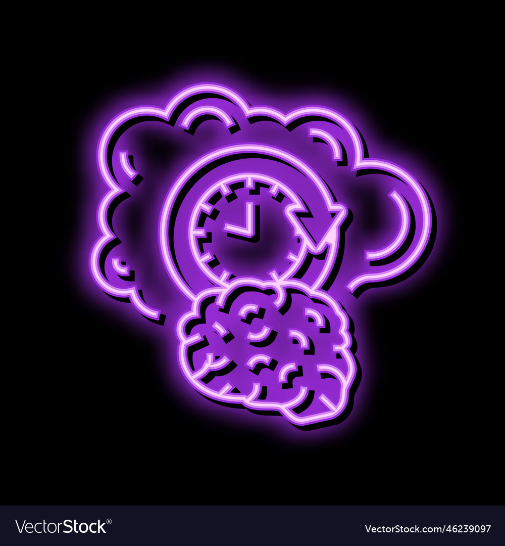 Memory brain neon glow icon