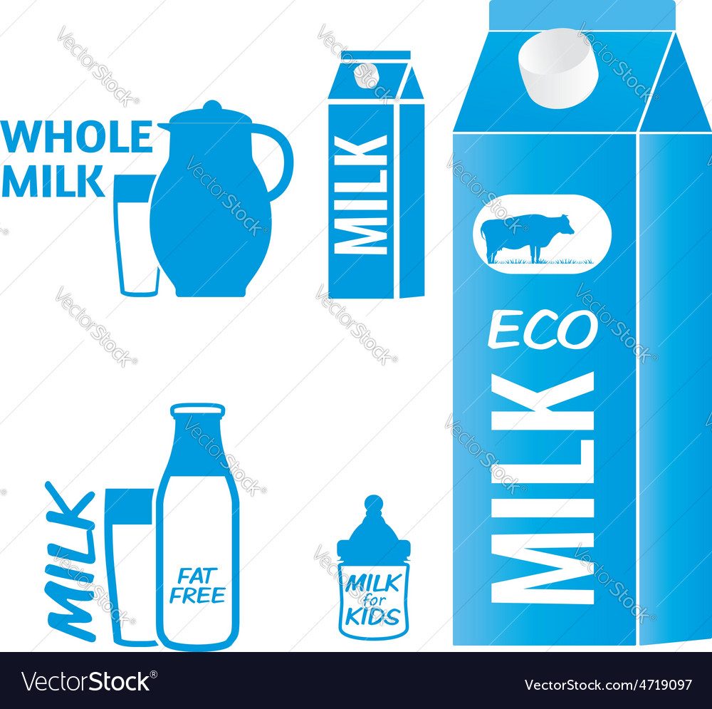 Milk logo and design elements for packaging Vector Image