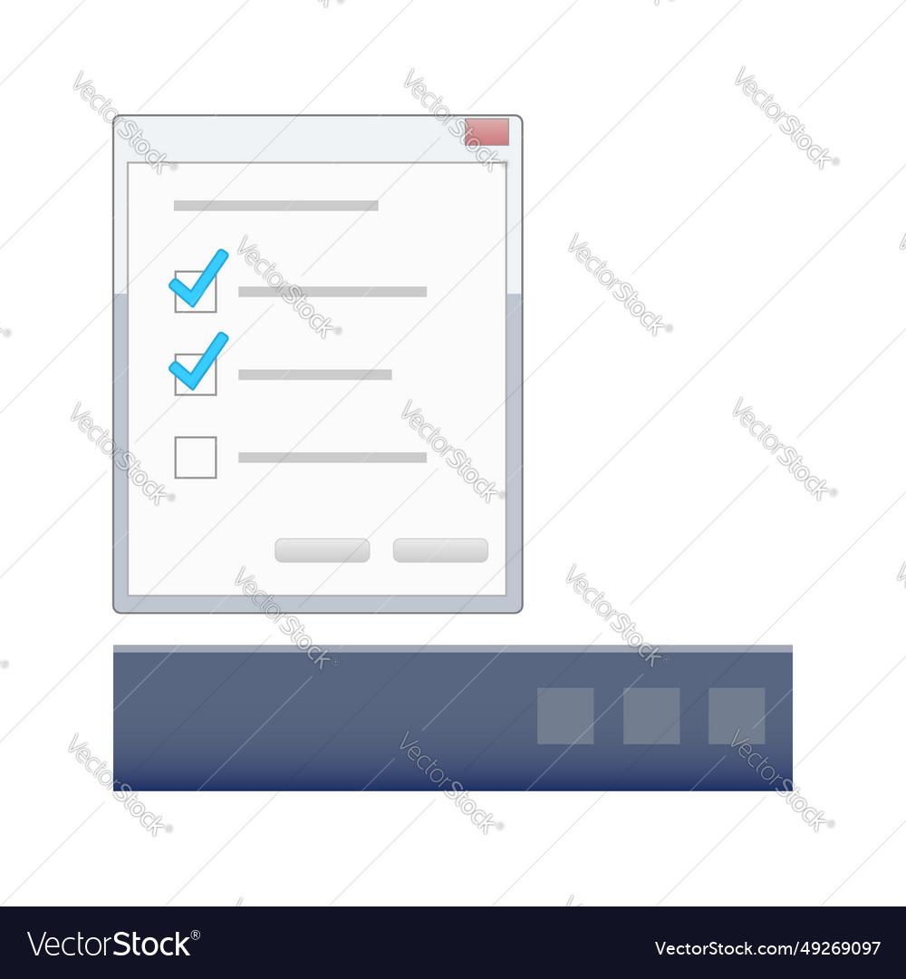 Mockup of computer program window isolated vector image Mockup of computer program window isolated