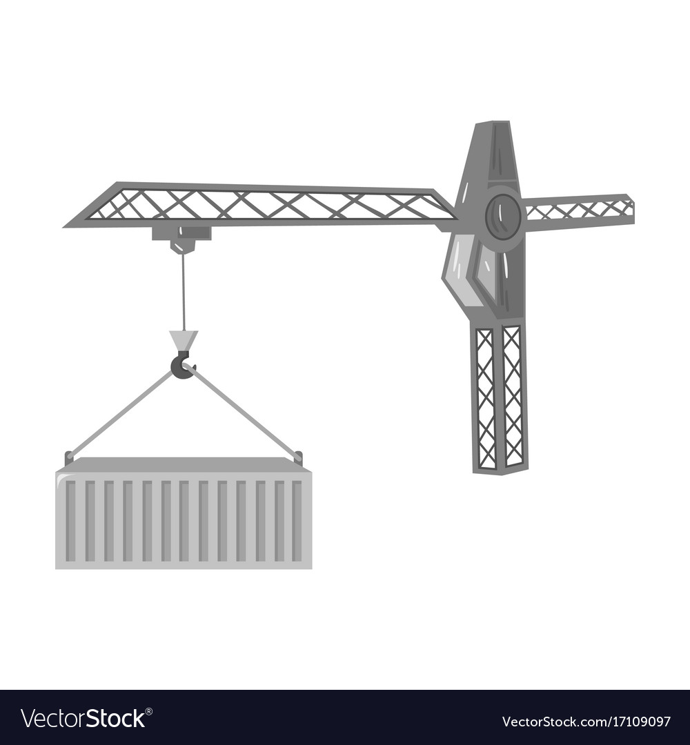 Moving the container with a tower crane