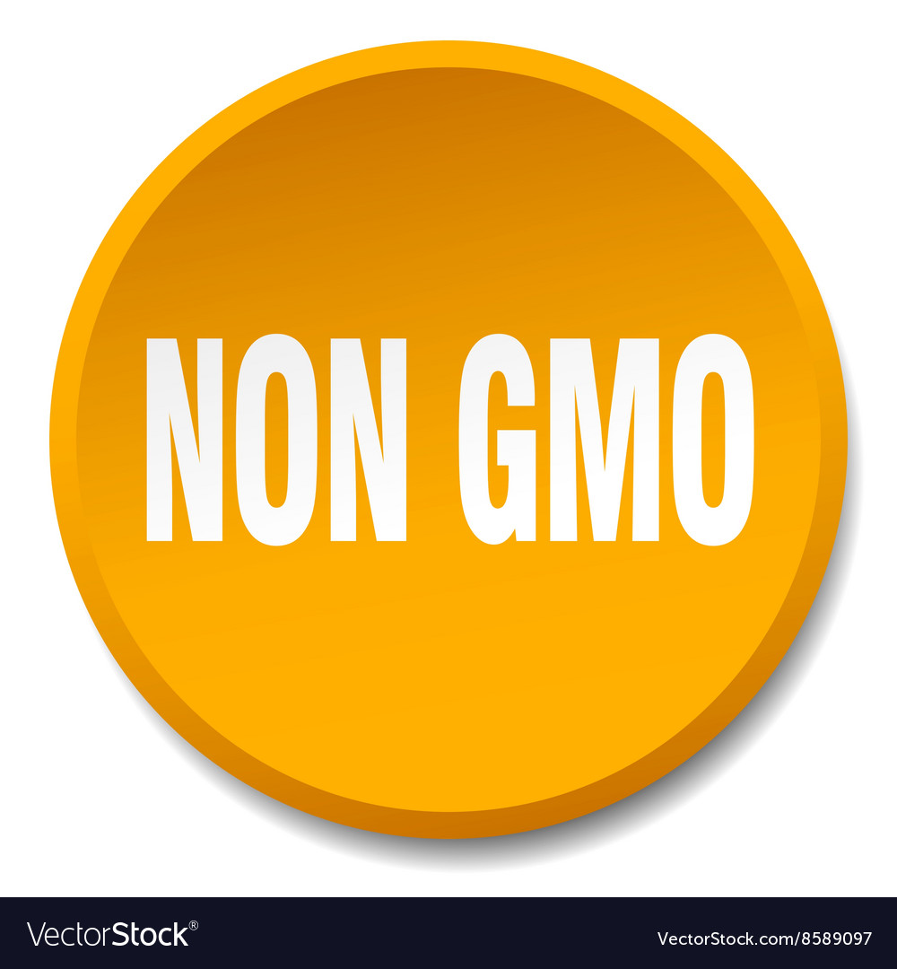 Non gmo orange round flat isolated push button