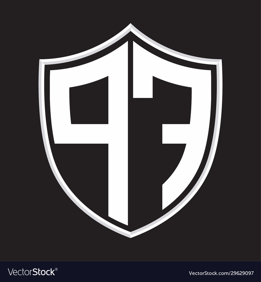 Pf logo monogram with shield shape isolated Vector Image Pf logo monogram with shield shape isolated