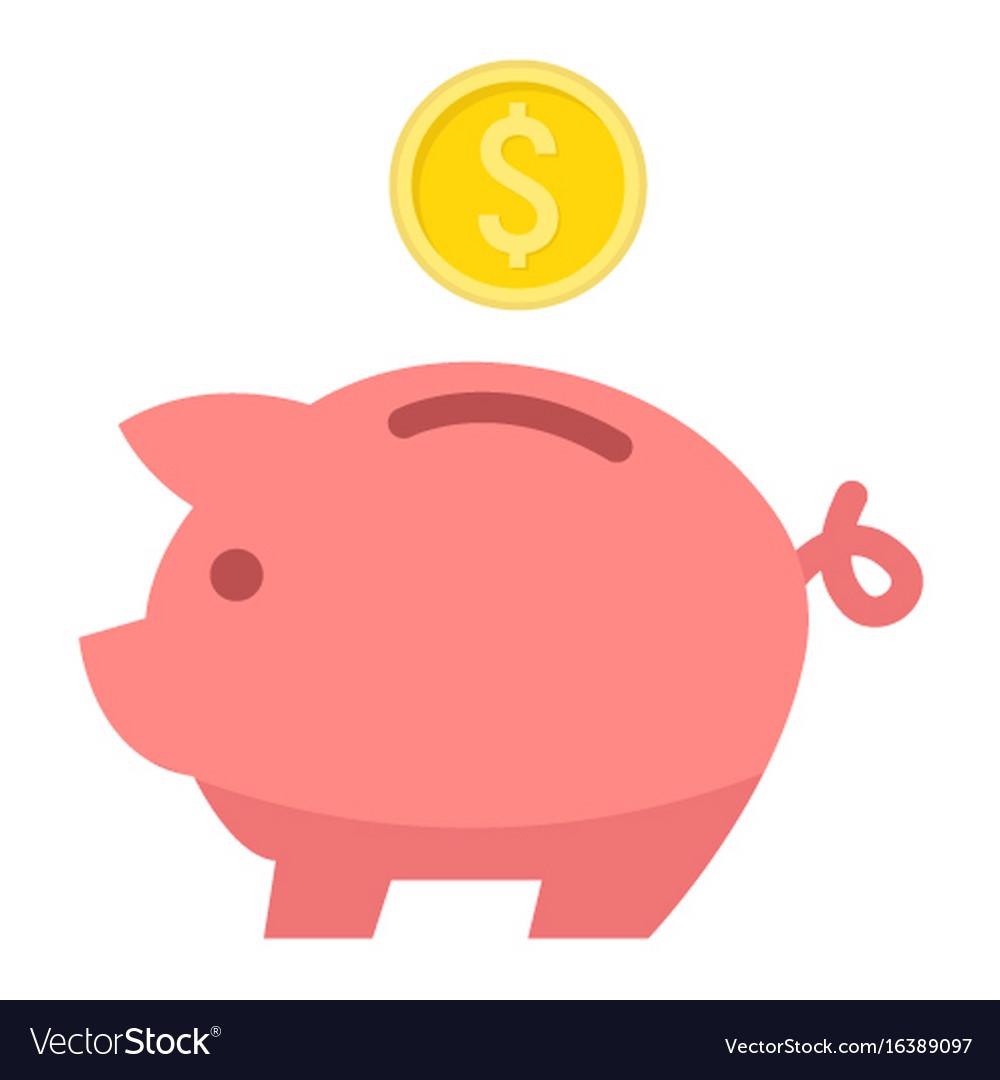 Piggy Bank Flat Icon Geschäft und Finanzen0