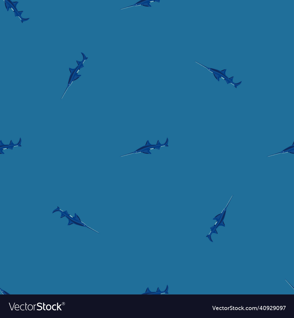 Saw shark seamless pattern in scandinavian vector image Saw shark seamless pattern in scandinavian