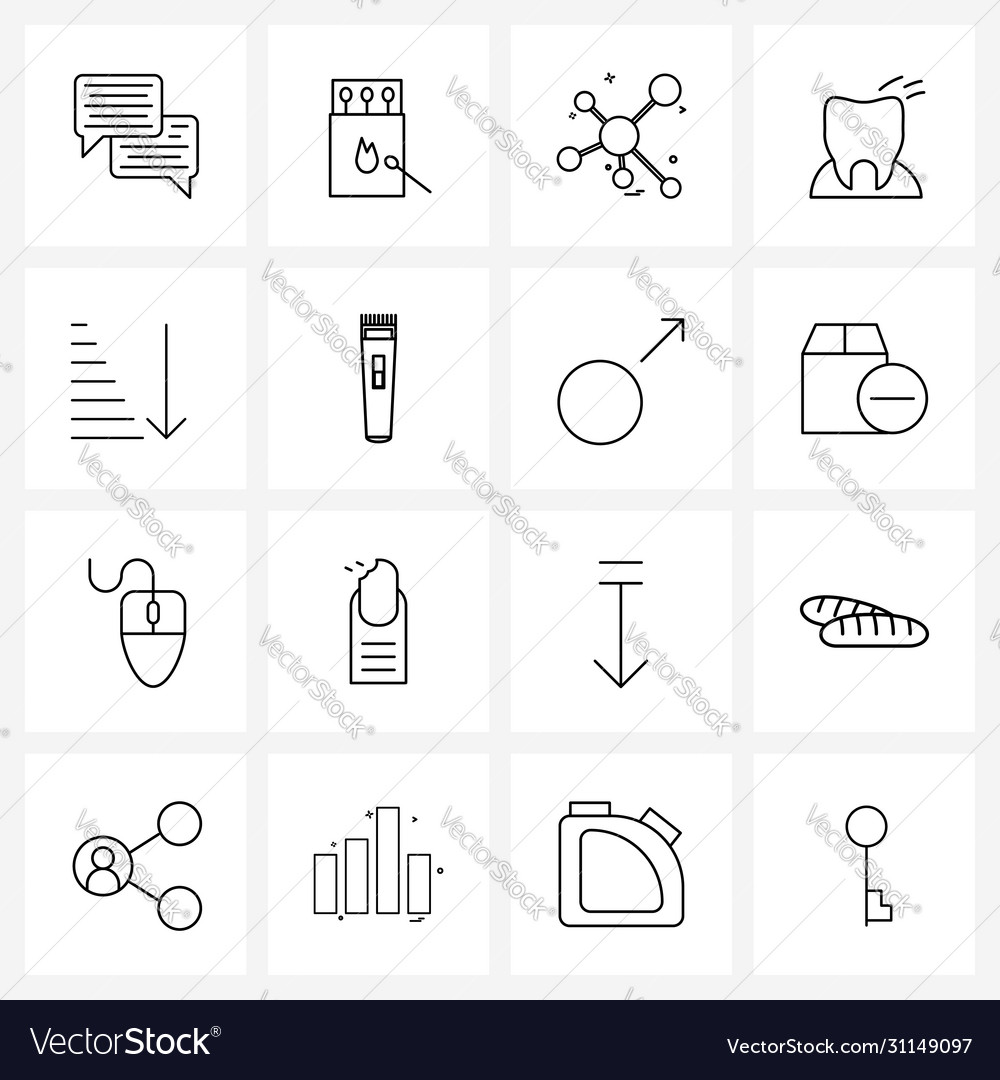 Set 16 simple line icons for web and print