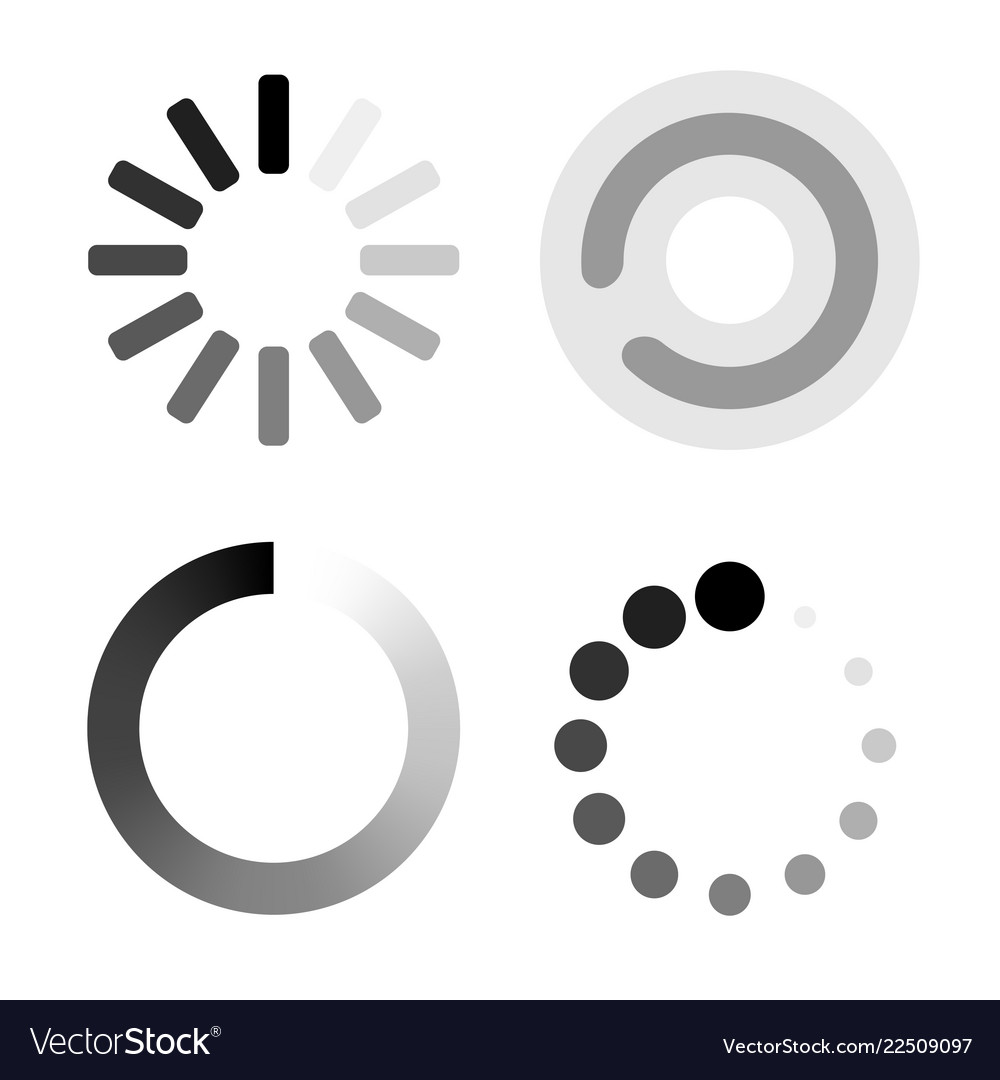 Set loading icons white background vector image Set loading icons white background