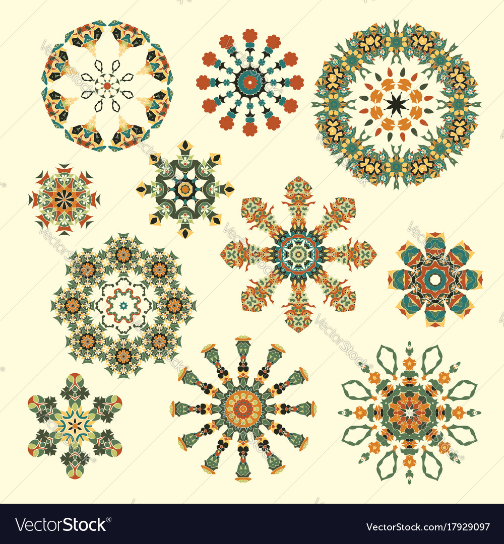 Set of abstract circular elements