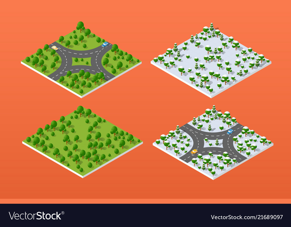 Set of isometric modules Royalty Free Vector Image