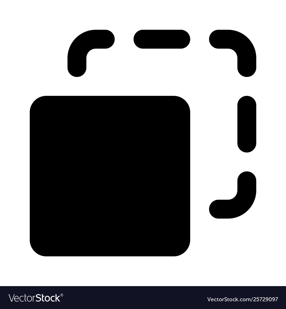 Square box shape selection application button