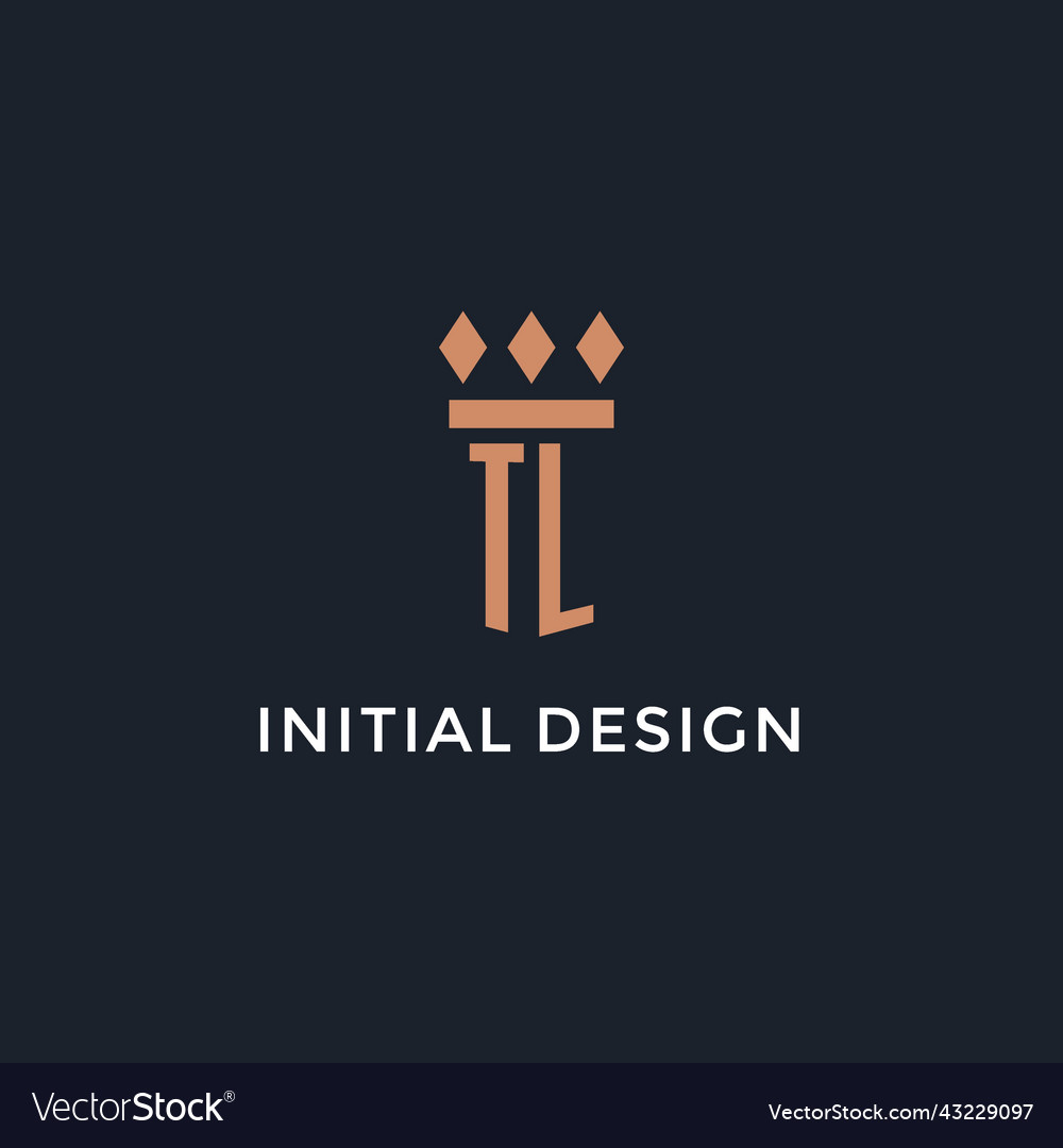 Tl Logo Initial mit Säule Ikone Design Luxus