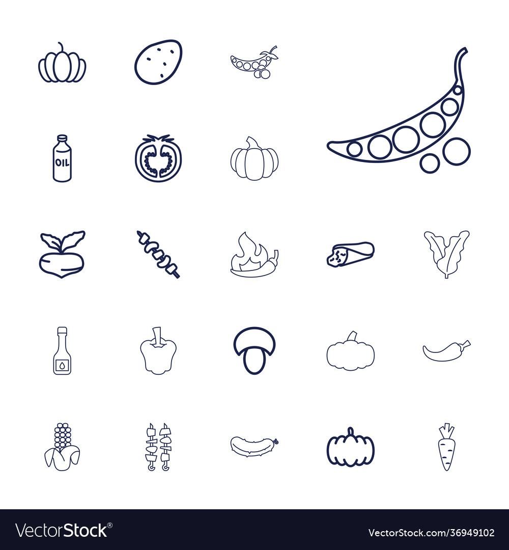 22 vegetable icons Royalty Free Vector Image - VectorStock