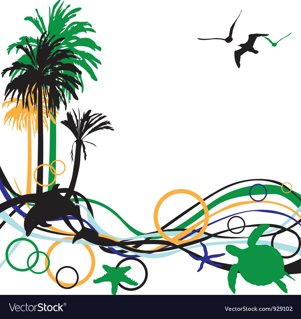 Abstract background with palm trees Royalty Free Vector