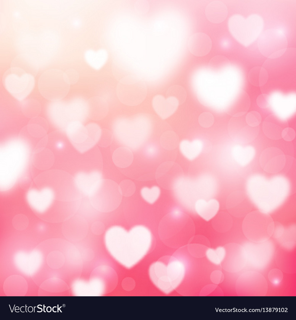 Abstract romantic pink background with hearts Vector Image