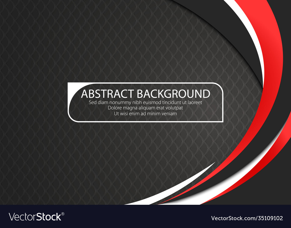 Black background with red curve line color shape vector image Black background with red curve line color shape