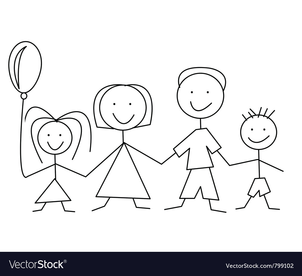 Cartoon comic family Royalty Free Vector Image