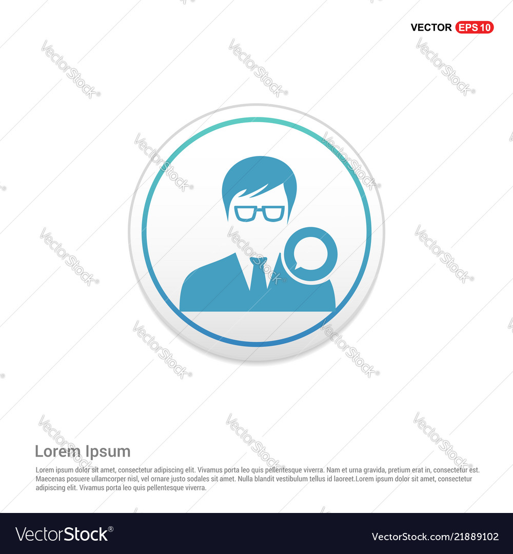 Chat user icon - white circle button vector image Chat user icon - white circle button