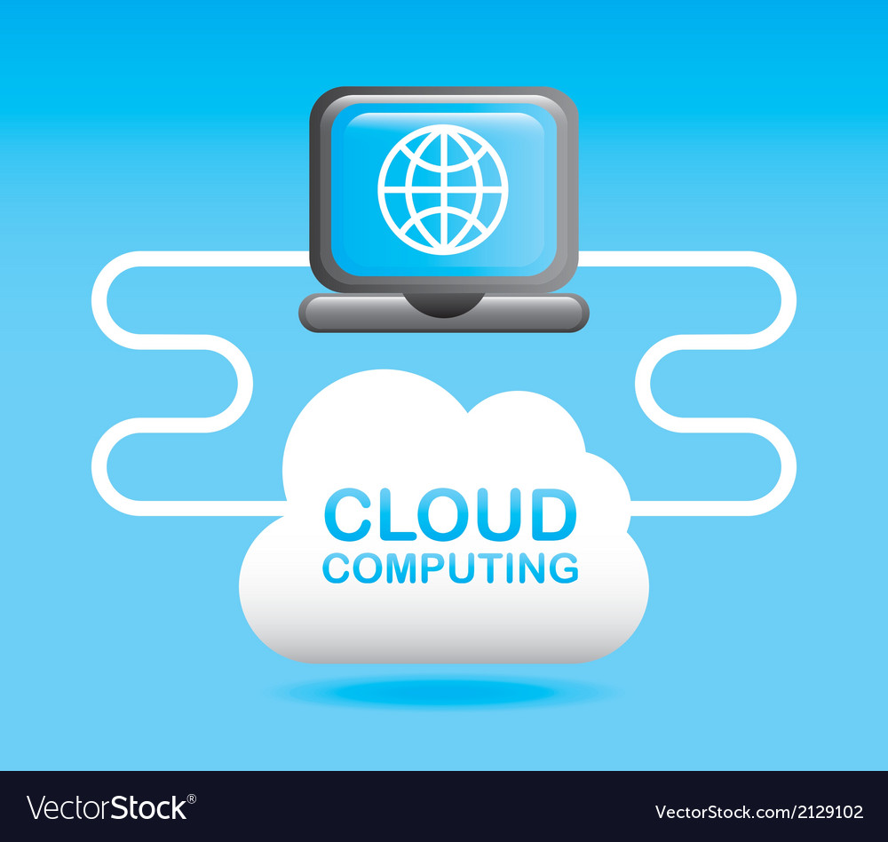 Cloud computing over blue background
