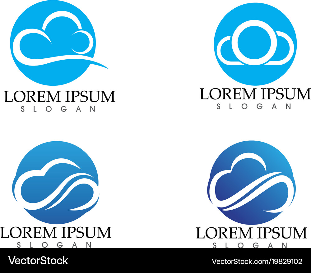Cloud logo template design icons Royalty Free Vector Image