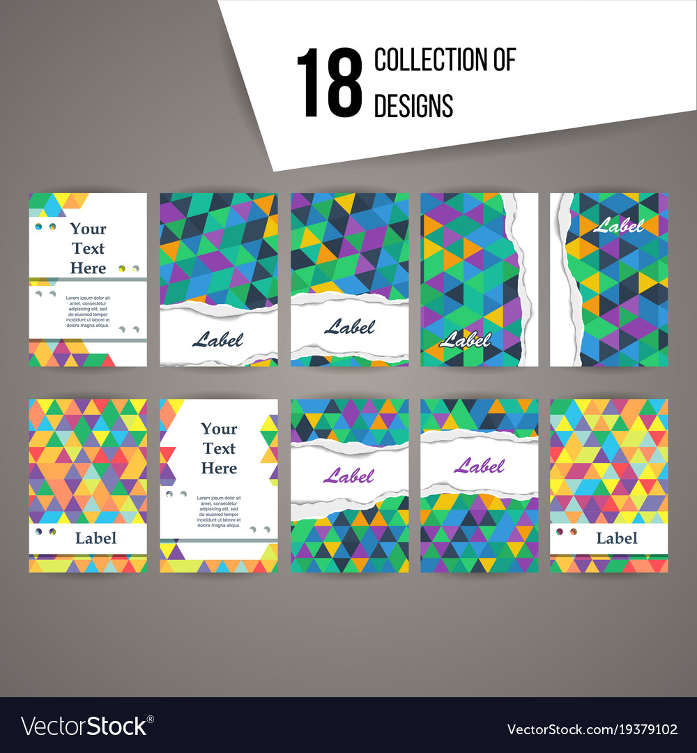 Collection of cards with triangle pattern