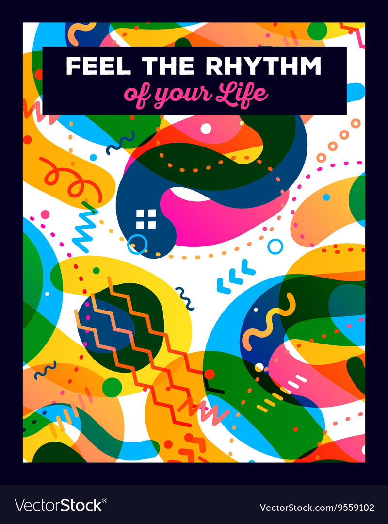 Colorful abstract composition with text o