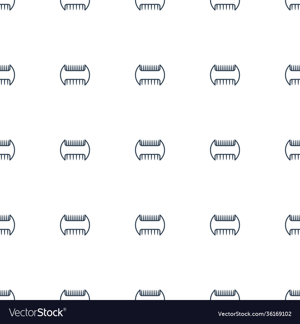 Comb icon pattern seamless white background