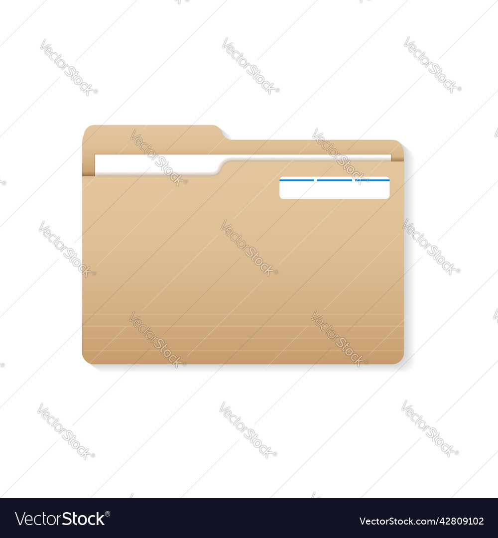 Computer folder icon in flat style document vector image Computer folder icon in flat style document