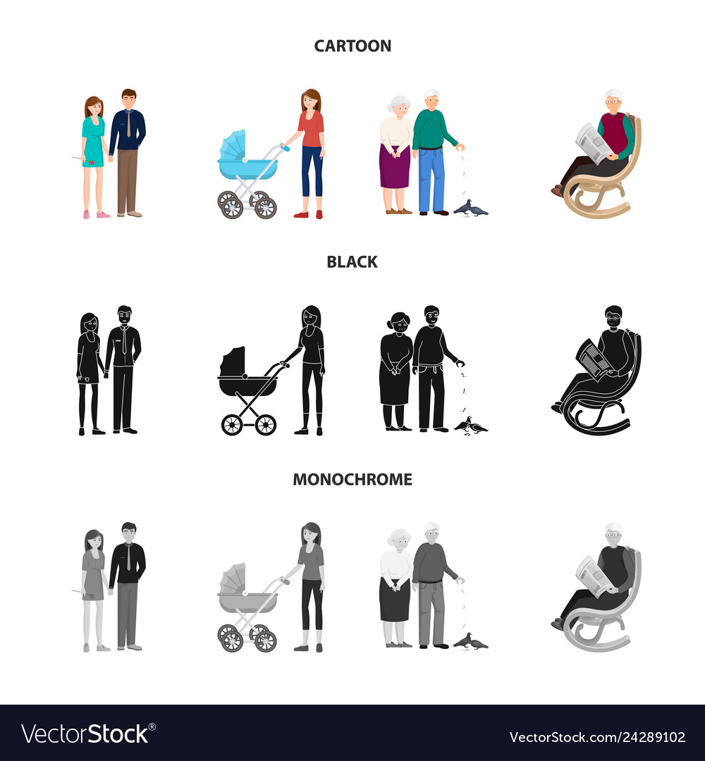 Design of character and avatar symbol set vector image Design of character and avatar symbol set
