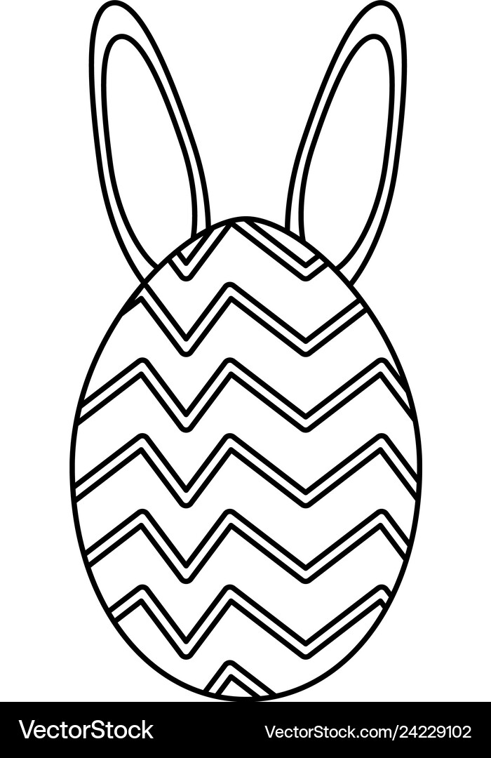 Egg painted with rabbit ears easter icon Vector Image