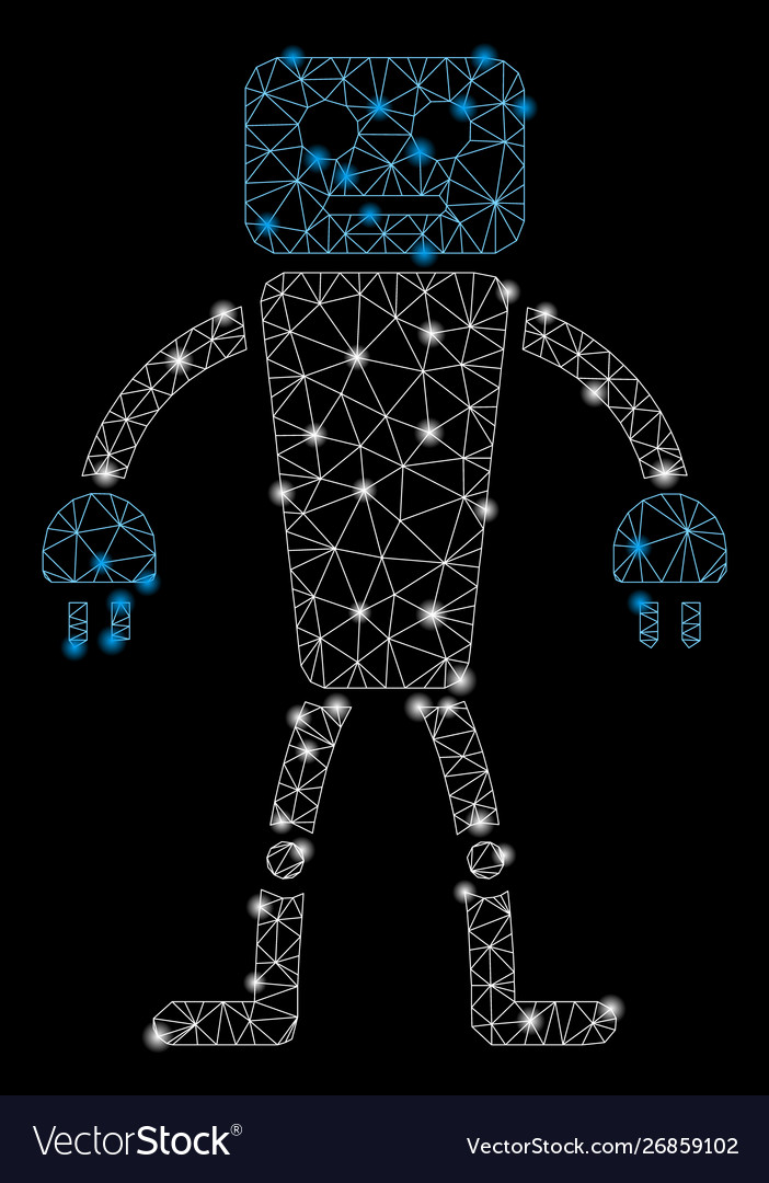 Flare mesh network robot with spots vector image Flare mesh network robot with spots
