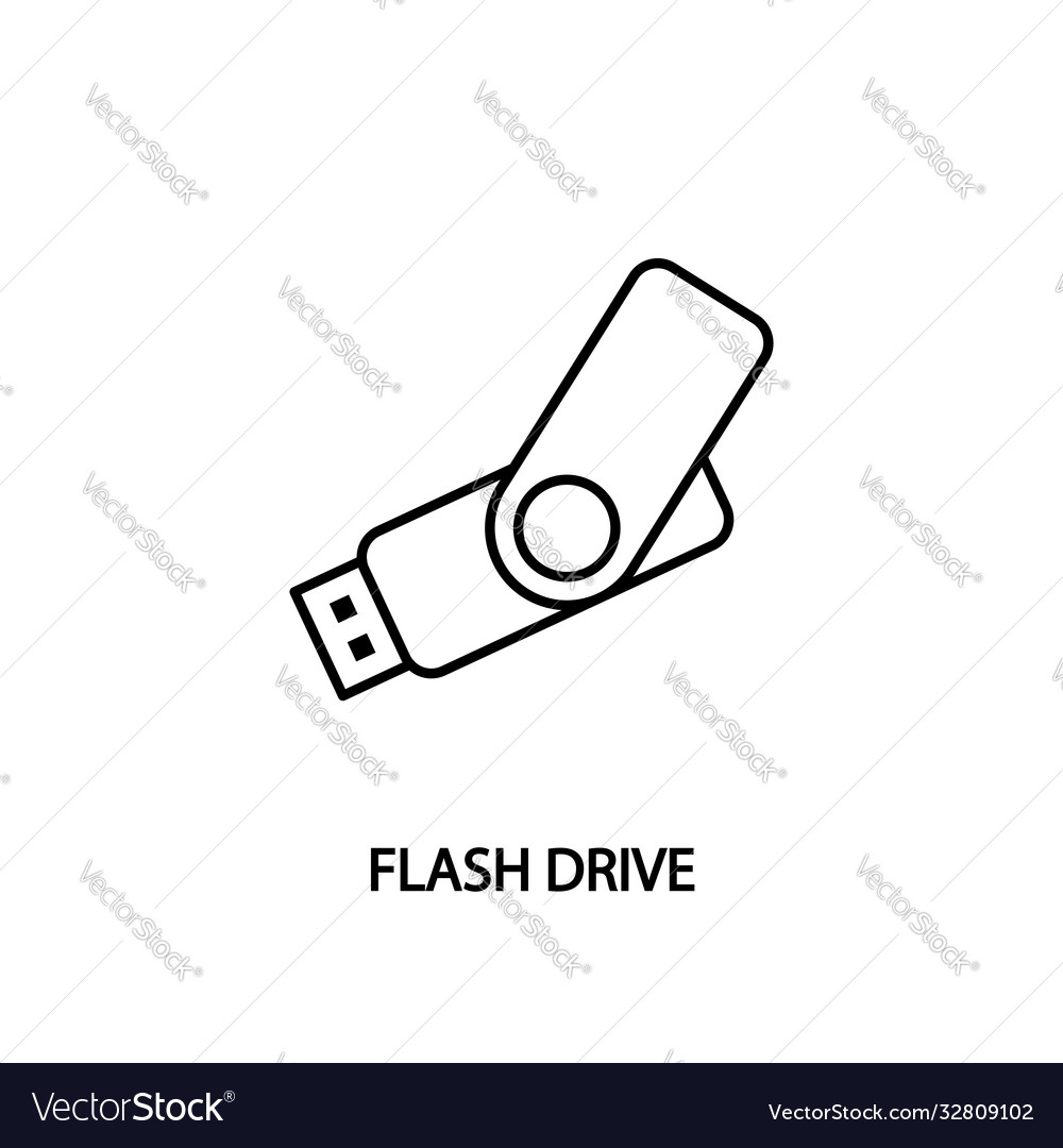 Flash drive line icon usb symbol memory