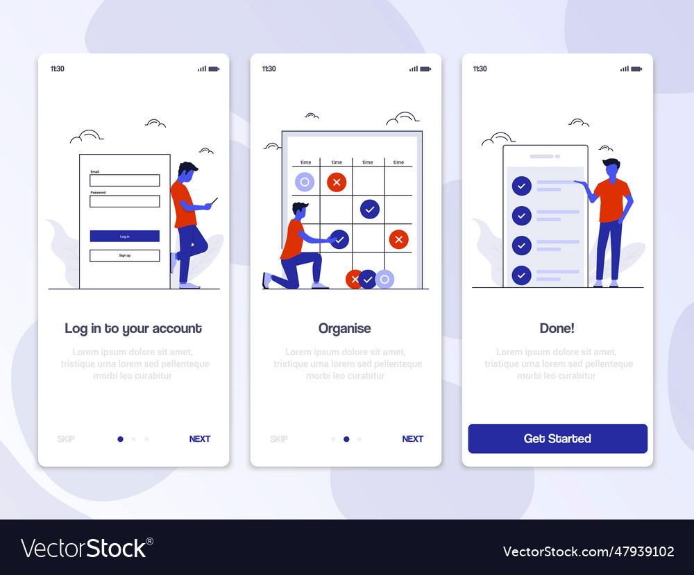 Flat design oneboarding concepts 5 Vector Image Flat design oneboarding concepts 5